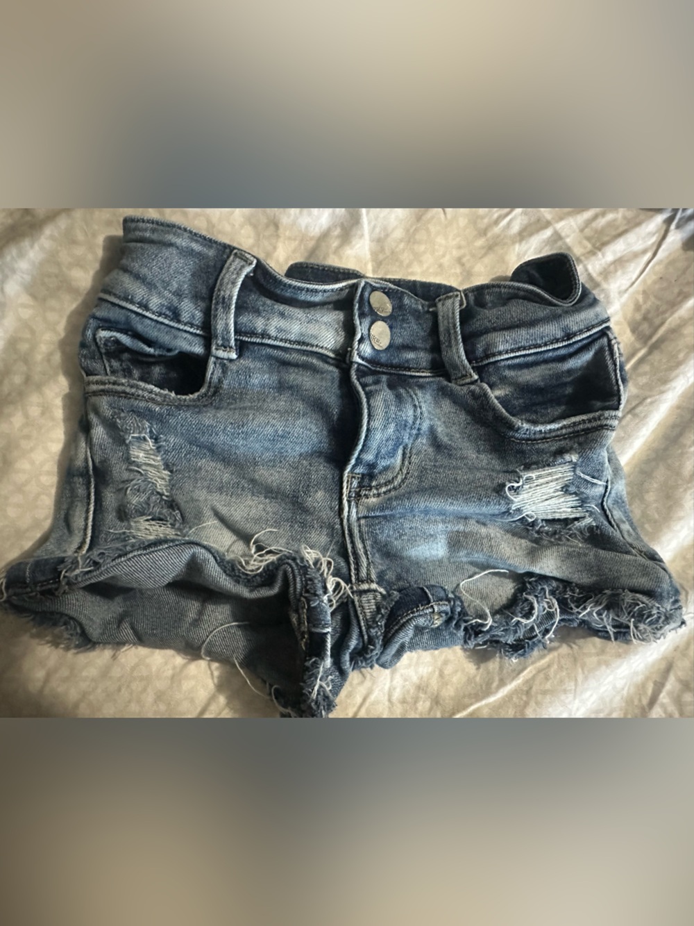 BKE Youth Distressed Blue Denim Cutoff Shorts